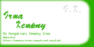 irma kempny business card